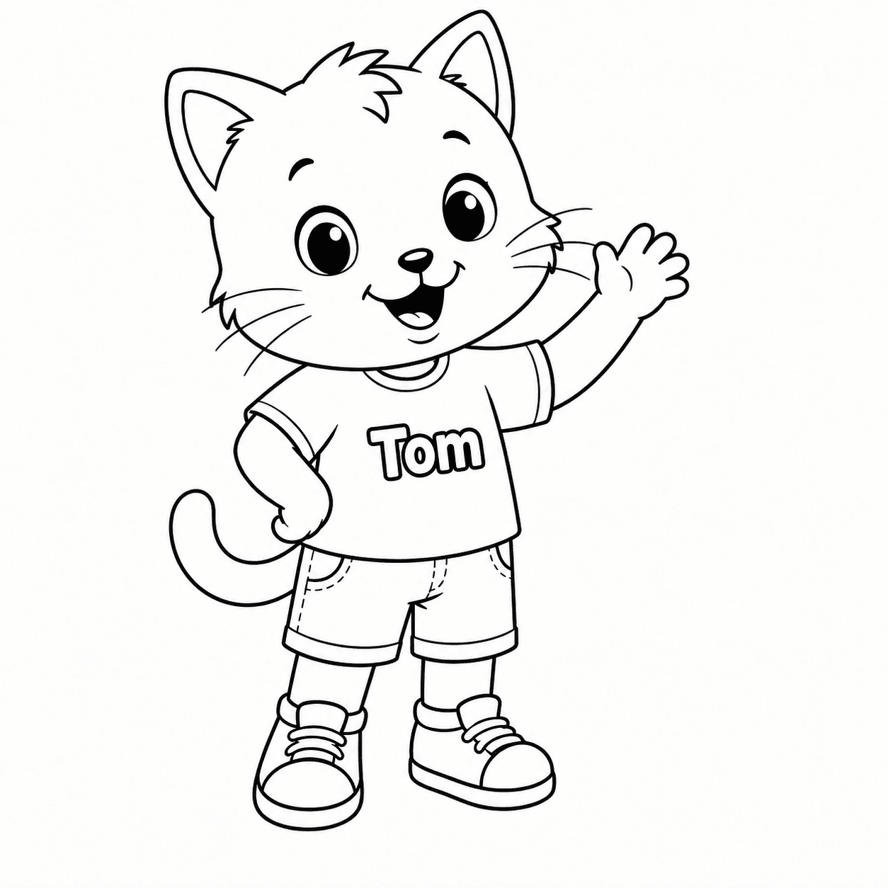 Tom fais coucou