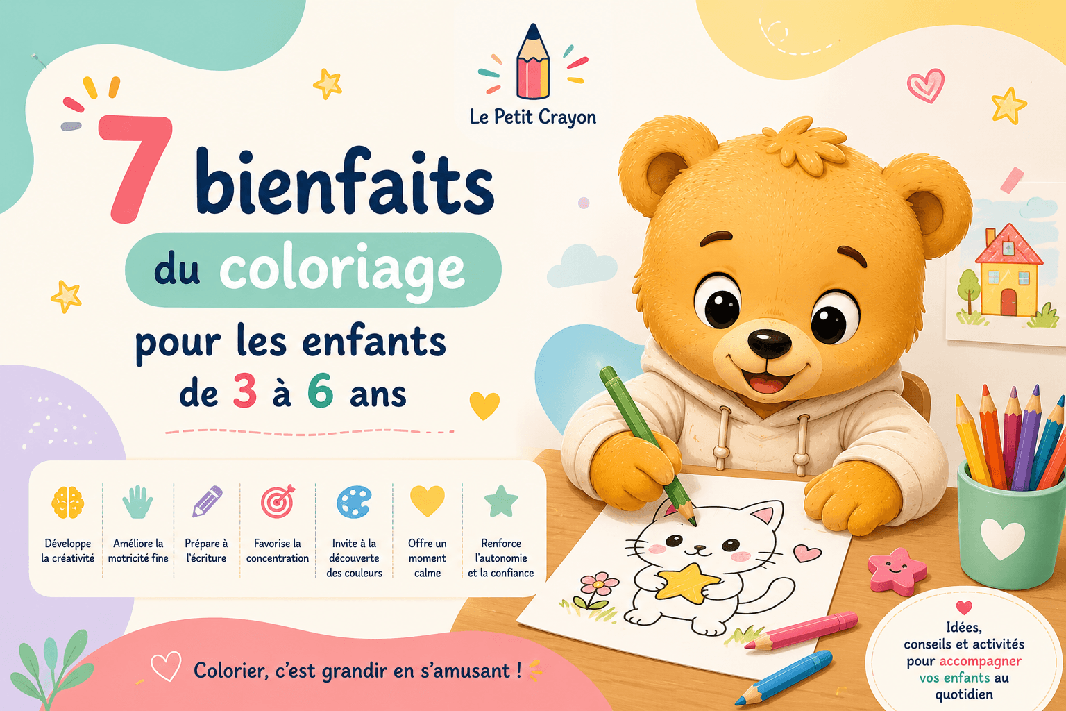 Couverture de đš 7 bienfaits du coloriage pour les enfants de 3 Ă 6 ans